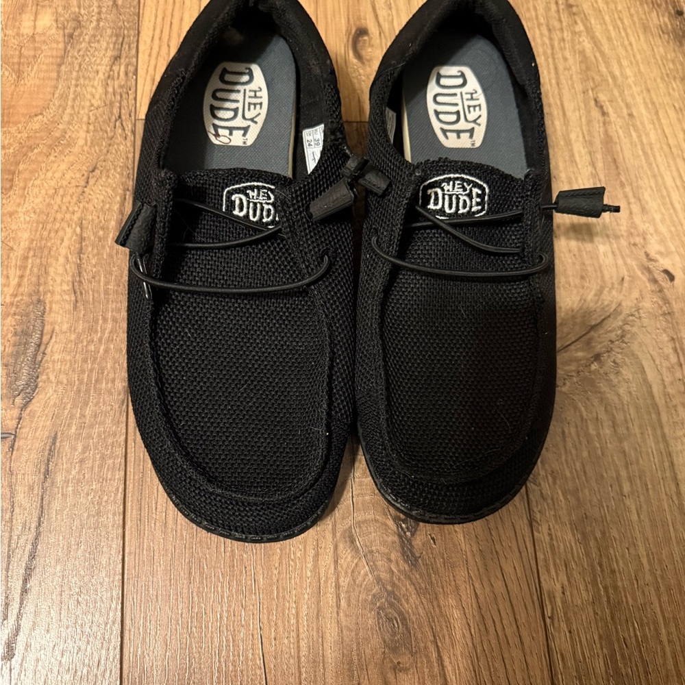 Hey Dude Women's Wide Black Slip-On Loafers